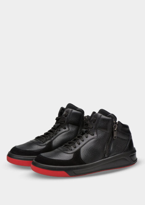 Men's black boots Davis 21094-48B4 Red
