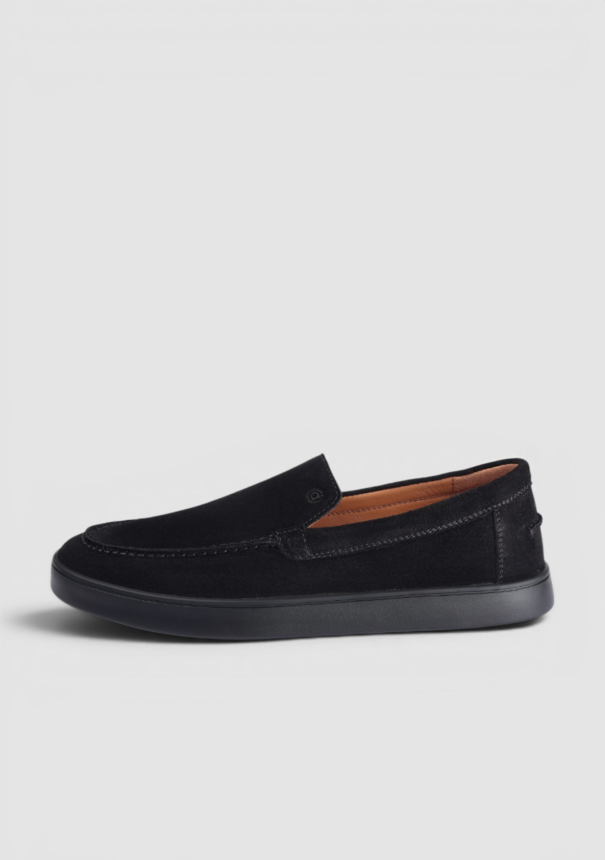 Лоферы замшевые черные 2605-10 Black