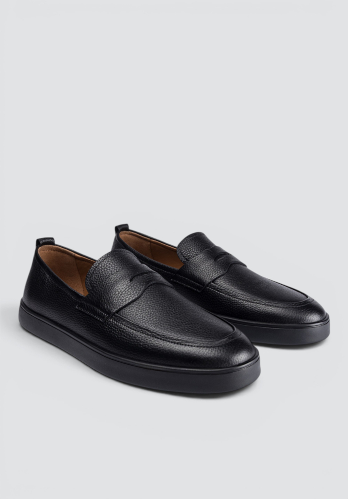 2608-99 3-1 Лоферы кожаные черные 2608-99 Black