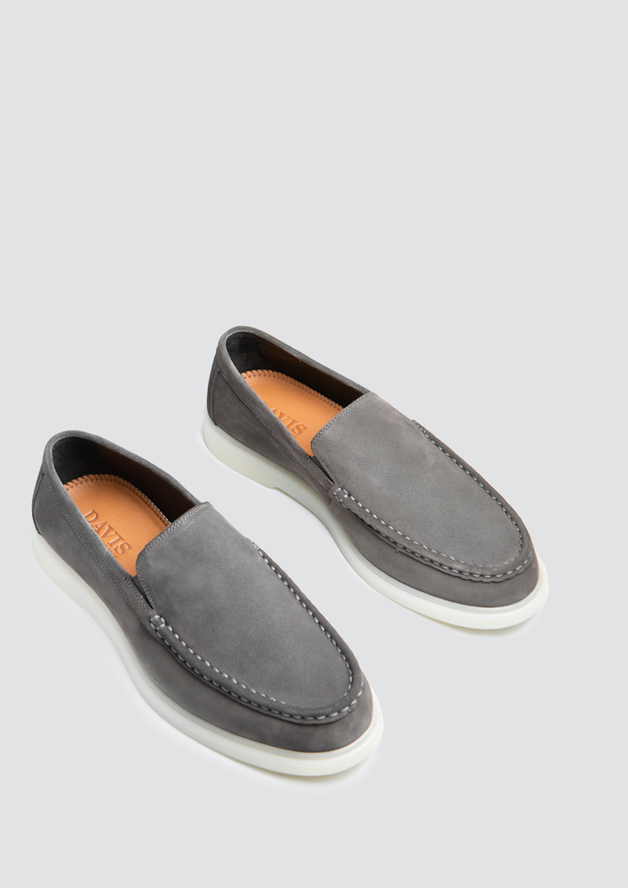 Men's Grey Suede Loafers 4609-18 Ice