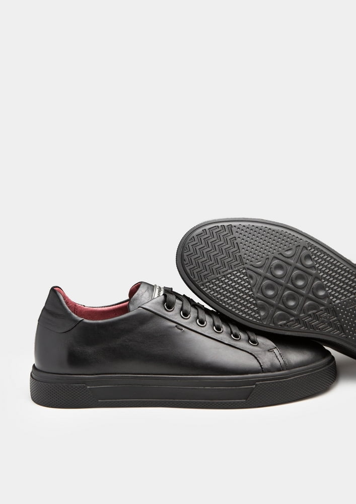 Sneakers leather men's black 12056-30