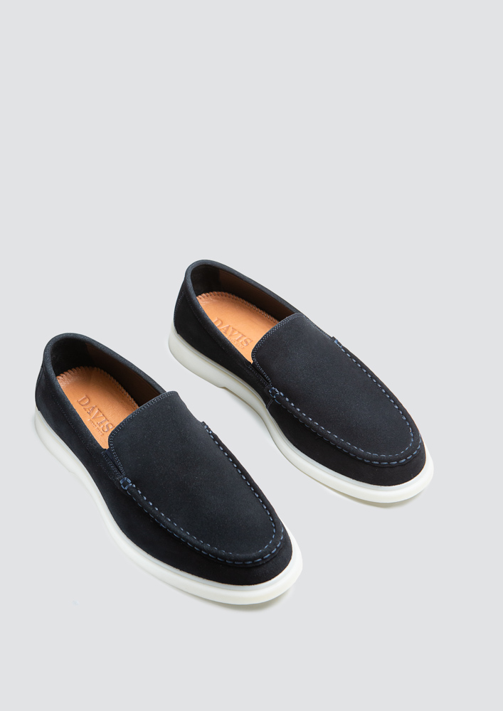 Men's Blue Suede Loafers 4609-17 Ice