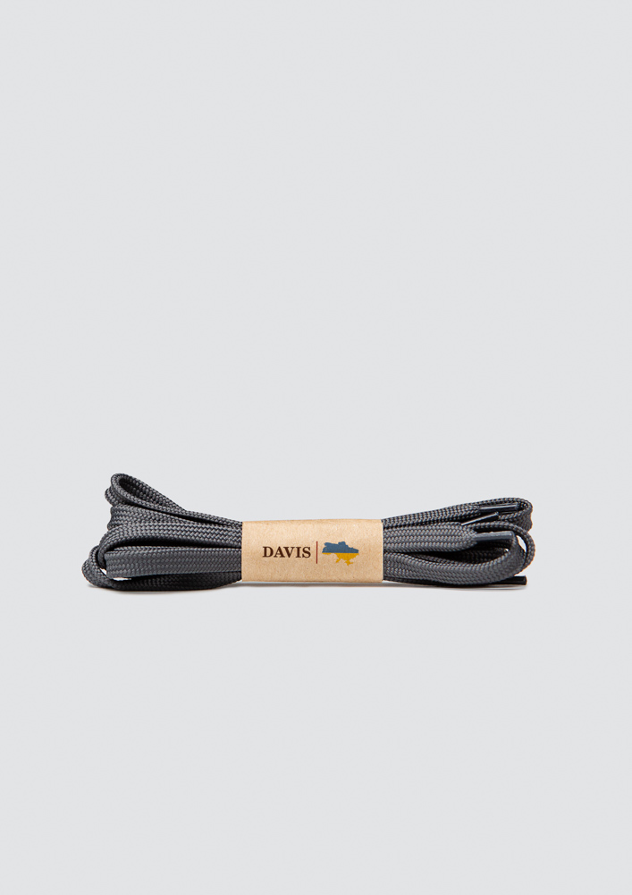 №4 Laces gray flat cotton Davis 120 cm