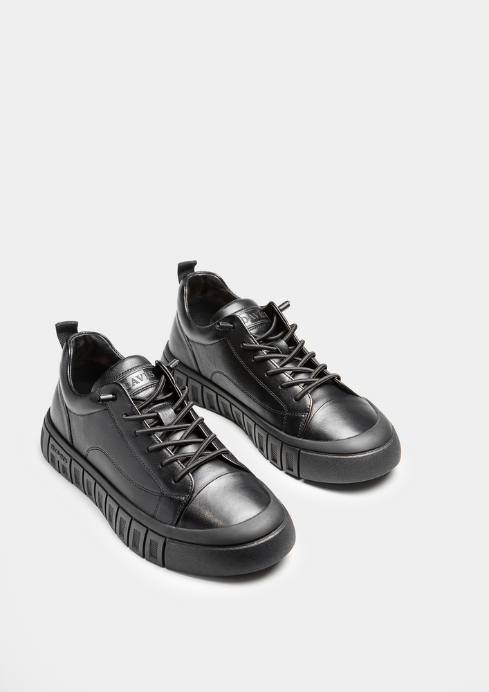 Men's Black Leather Sneakers 4387-7 Ergo-flex