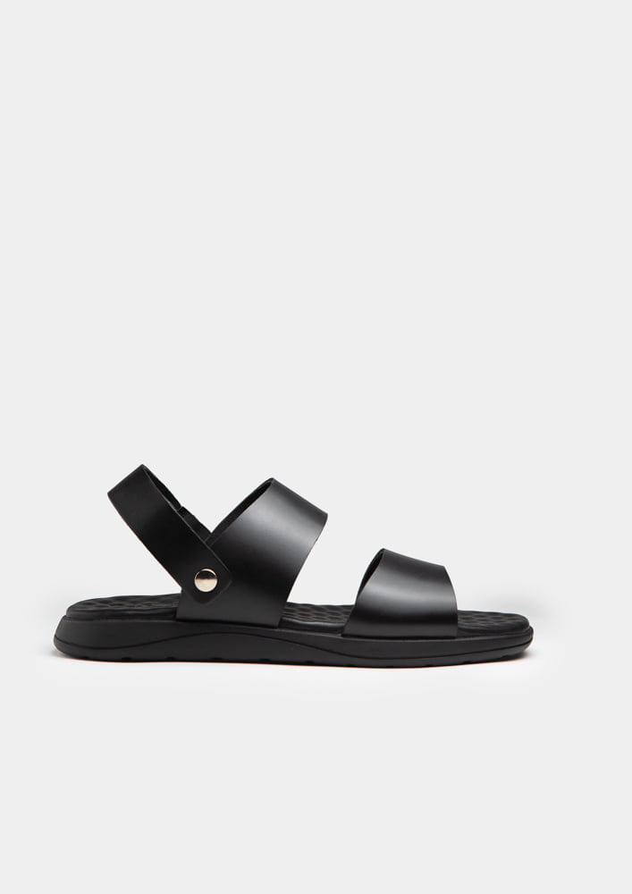 Men's black sandals 12187-40