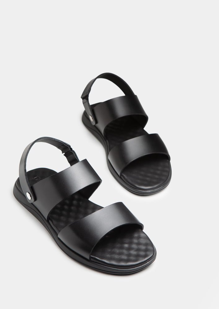Men's black sandals 12187-40