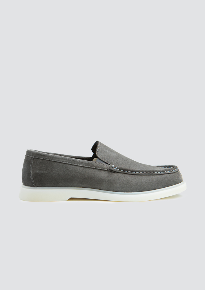 Men's Grey Suede Loafers 4609-18 Ice